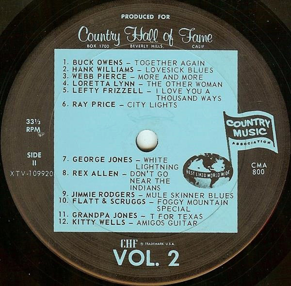 Various : Country Hall Of Fame Vol. 2 (LP, Comp, Mono)