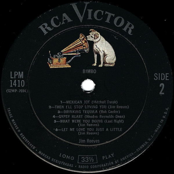Jim Reeves : Bimbo (LP, Album, Comp, Mono, Ind)