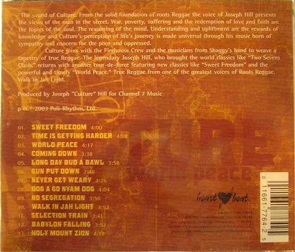 Culture : World Peace (CD, Album)