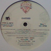 Guesss : It's You That I Need (12", Promo)