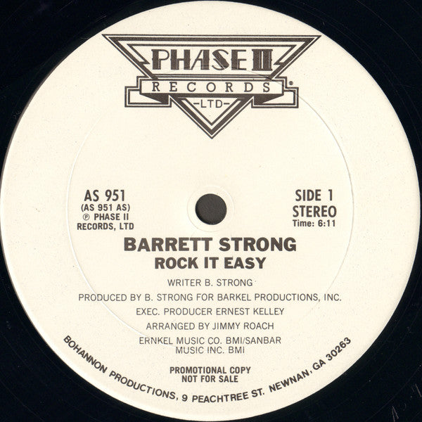 Barrett Strong : Rock It Easy (12", Promo)