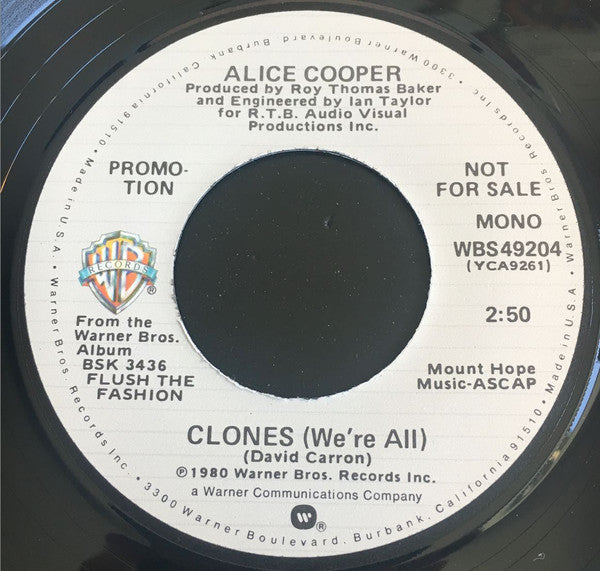 Alice Cooper (2) : Clones (We're All) (7", Single, Promo)