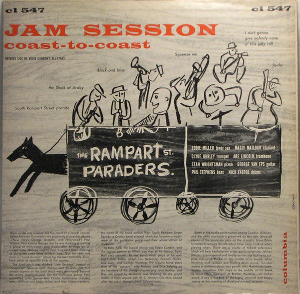 Eddie Condon's All-Stars* / The Rampart Street Paraders : Jam Session Coast-To-Coast (LP, Mono)