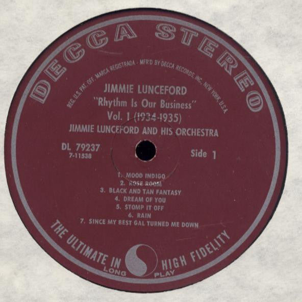 Jimmie Lunceford And His Orchestra : Rhythm Is Our Business (Vol. 1 1934-1935) (LP, Comp)