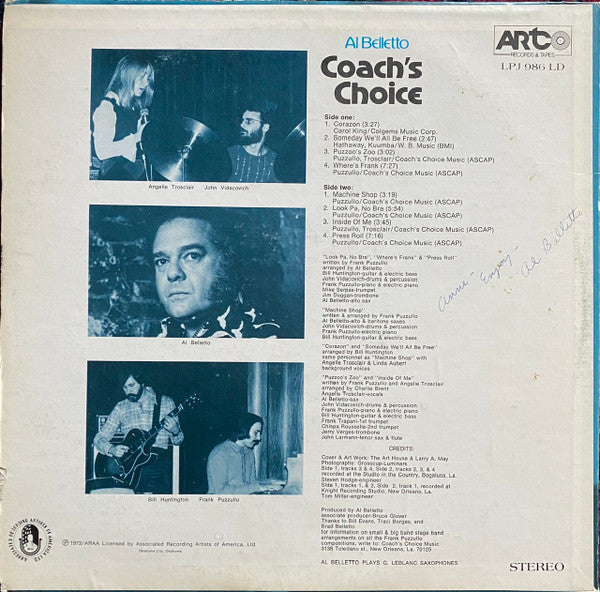 Al Belletto : Coach's Choice (LP, Album)