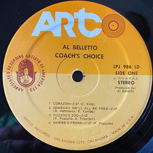 Al Belletto : Coach's Choice (LP, Album)