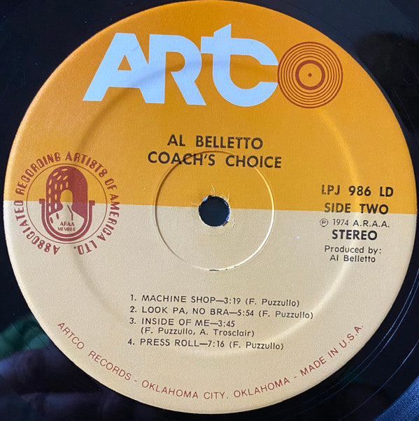 Al Belletto : Coach's Choice (LP, Album)