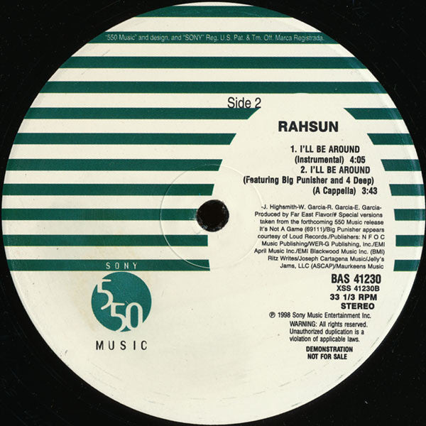 Rahsun : I'll Be Around (12", Promo)