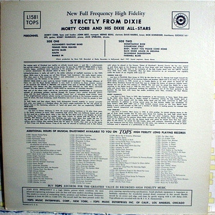 Morty Corb And His Dixie All-Stars : Strictly From Dixie (LP, Album)