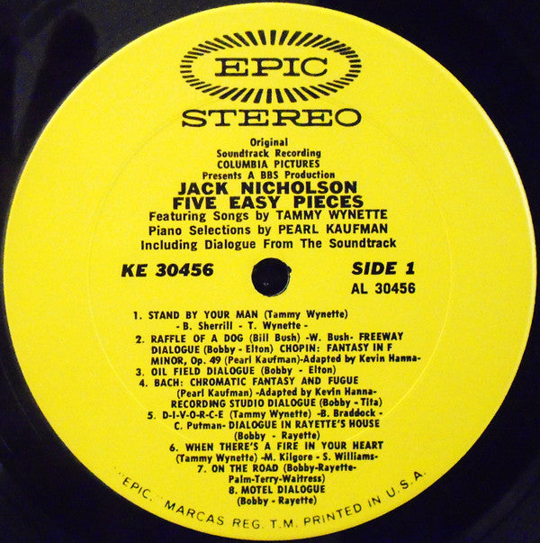 Various : Five Easy Pieces (Original Soundtrack Recording) (LP, Album, Ter)