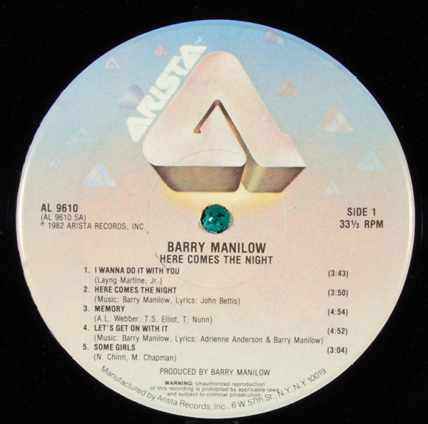 Barry Manilow : Here Comes The Night (LP, Album)