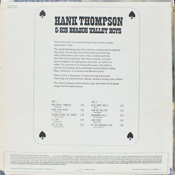 Hank Thompson & His Brazos Valley Boys* : Hank Thompson & His Brazos Valley Boys (LP)