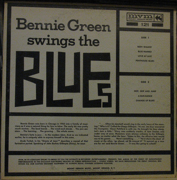 Bennie Green : Bennie Green Swings The Blues (LP, Album, Mono)