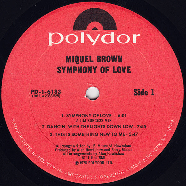 Miquel Brown : Symphony Of Love (LP, Album)