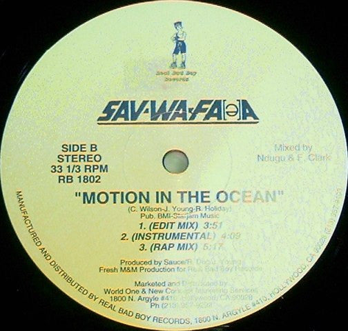 Sav-wa-fa(e)r : Motion In The Ocean (12")
