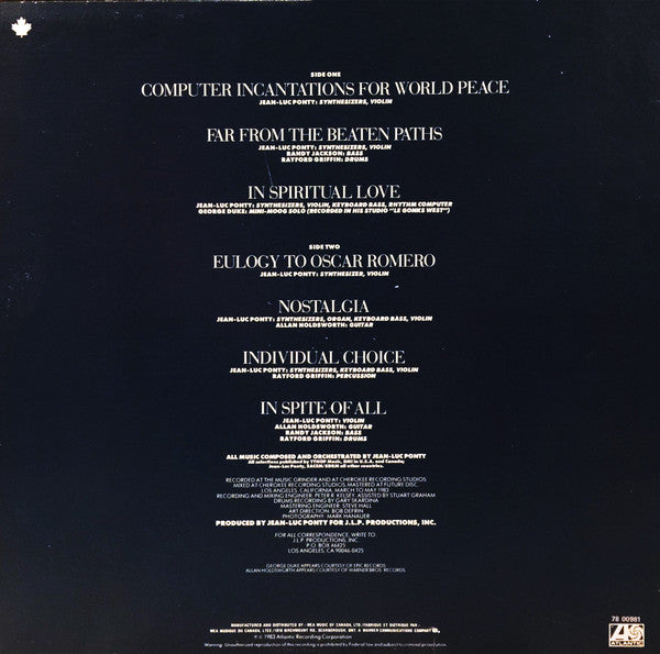 Jean-Luc Ponty : Individual Choice (LP, Album)