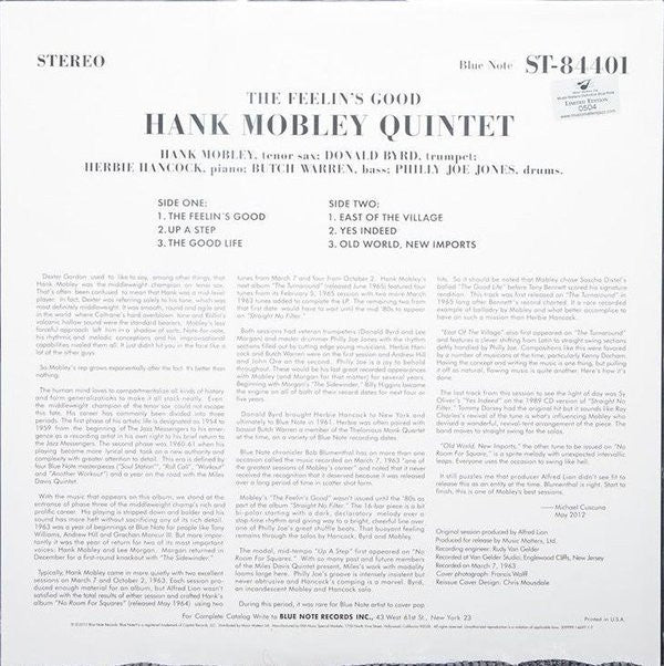 Hank Mobley Quintet* : The Feelin's Good (2x12", Comp, Ltd, Num, RM, Gat)