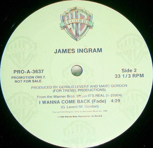 James Ingram : I Wanna Come Back (12", Promo)