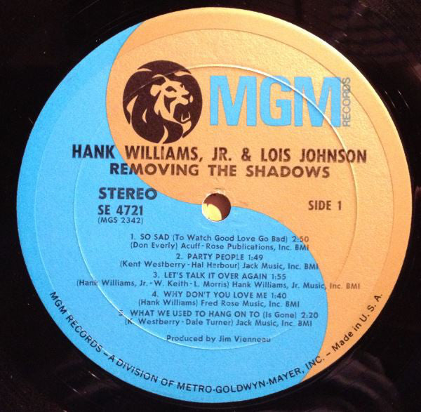 Hank Williams Jr. And Lois Johnson (2) : Removing The Shadow (LP, Album)