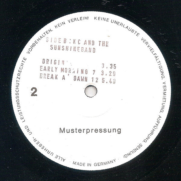 KC And The Sunshine Band* : Will You Love Me In The Morning (12", TP)