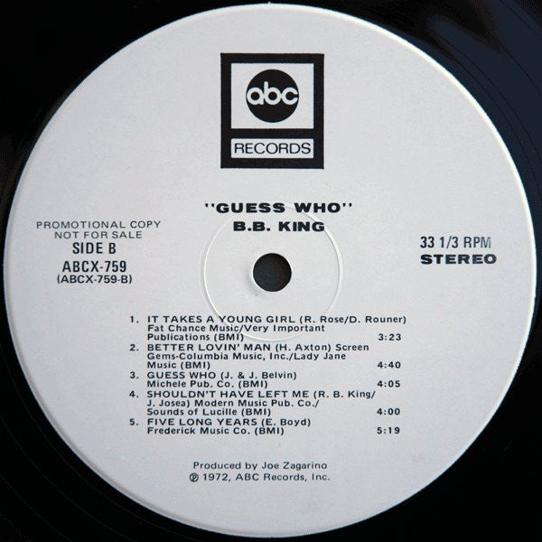 B.B. King : Guess Who (LP, Album, Promo, RCA)