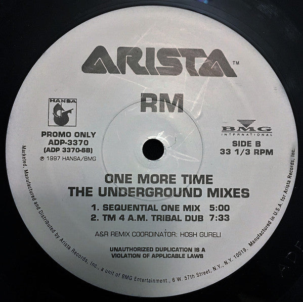 RM* : One More Time (The Underground Mixes) (12", Promo)
