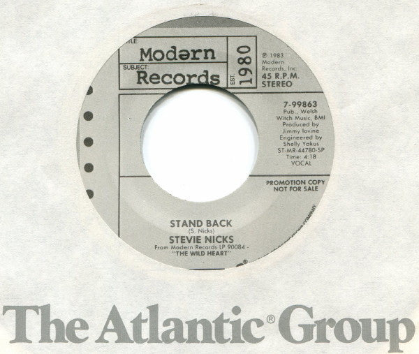 Stevie Nicks : Stand Back (7", Single, Mono, Promo, Spe)