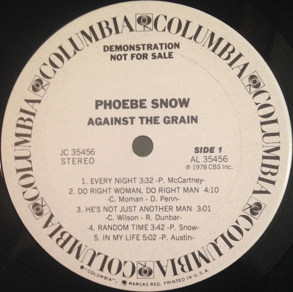 Phoebe Snow : Against The Grain (LP, Album, Promo, Pit)