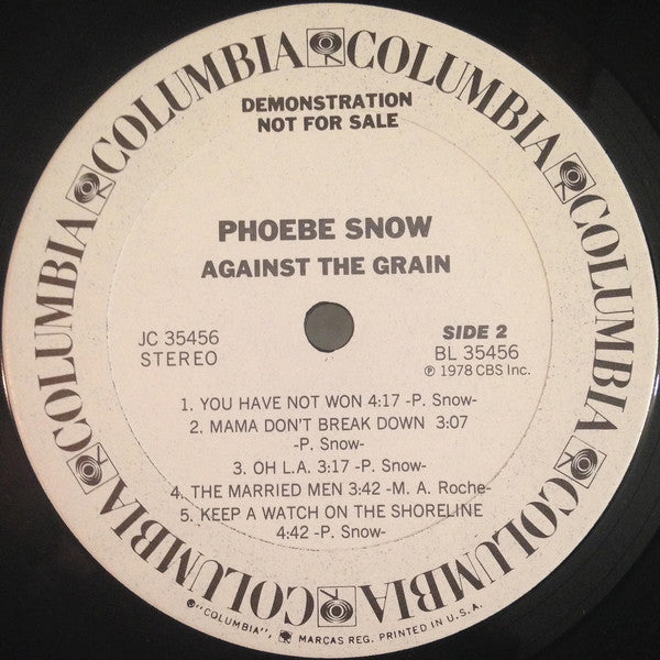 Phoebe Snow : Against The Grain (LP, Album, Promo, Pit)