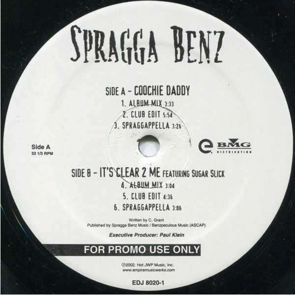 Spragga Benz : Coochie Daddy / It's Clear 2 Me (12", Promo)