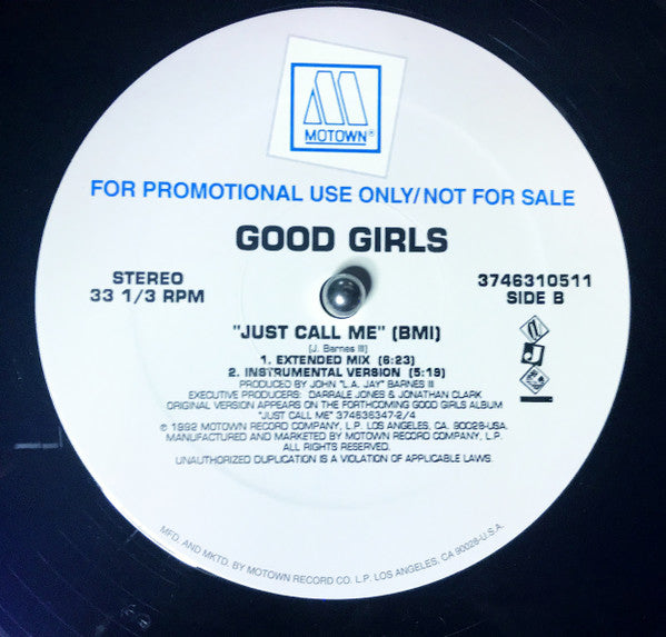 The Good Girls : Just Call Me (12", Promo)