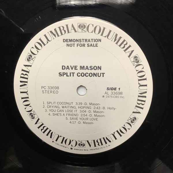 Dave Mason : Split Coconut (LP, Album, Promo, Gat)