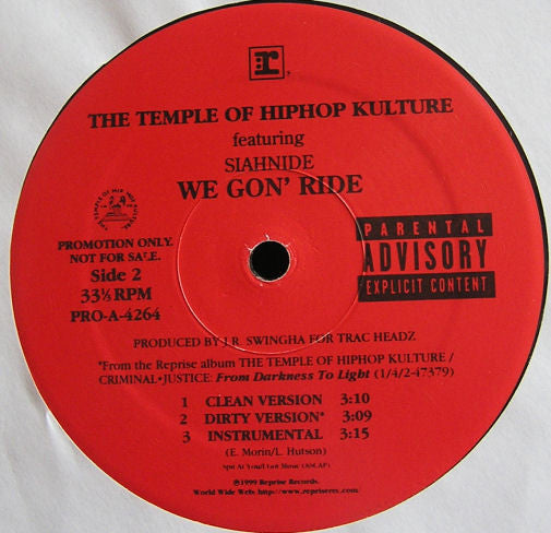 The Temple Of Hiphop : Up From Da Undaground / We Gon' Ride (12", Promo)