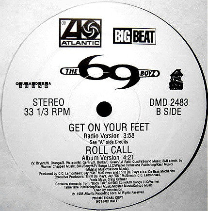 69 Boyz : Get On Your Feet (12", Promo)
