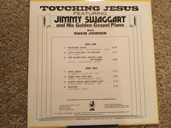 Jimmy Swaggart with Dwain Johnson : Touching Jesus (LP, Album)