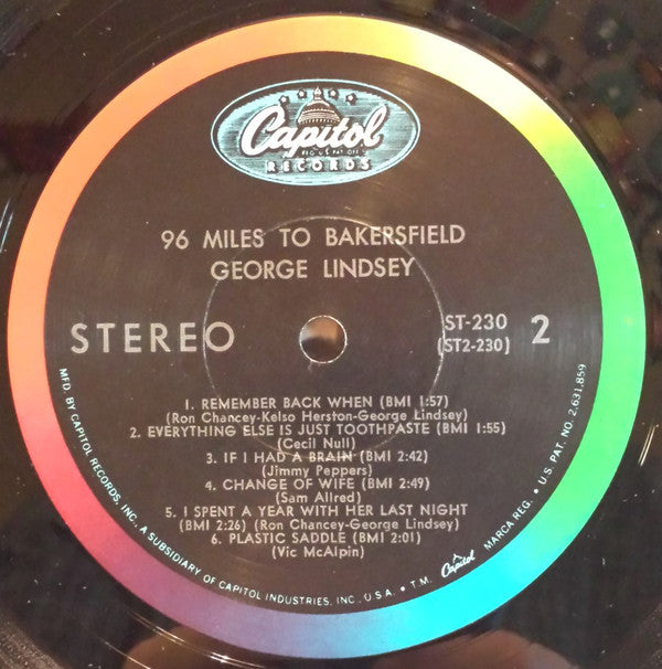 George Lindsey : 96 Miles To Bakersfield (LP)