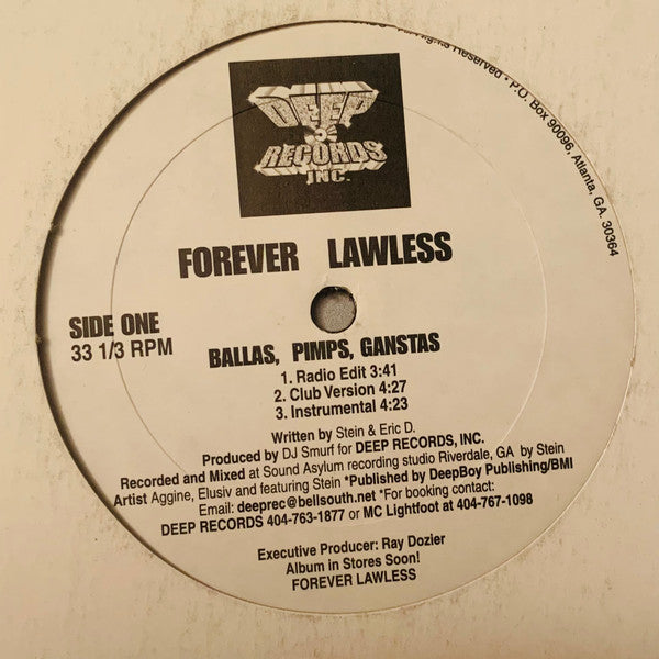 Forever Lawless : Ballas, Pimps, Gangstas/Ride It (12", Single)