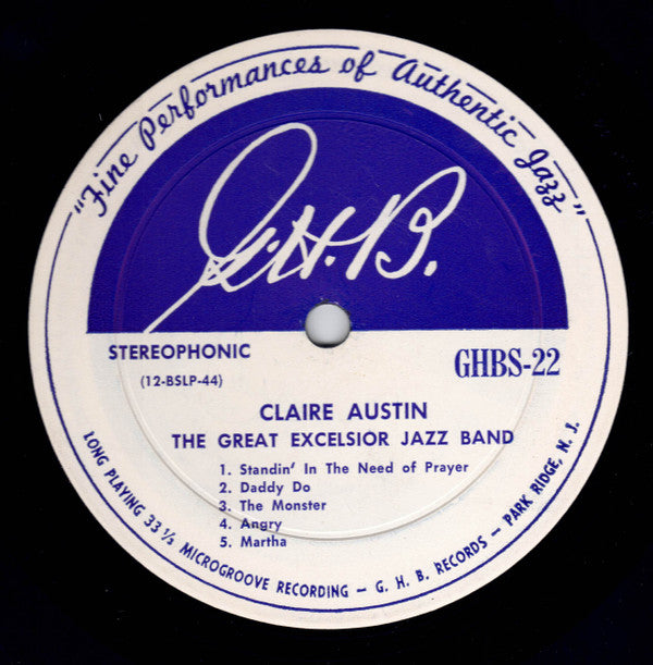 Claire Austin And The The Great Excelsior Jazz Band : Claire Austin And The Great Excelsior Jazz Band (LP, Album)