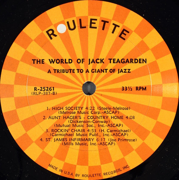Jack Teagarden : The World Of Jack Teagarden (LP, Comp, Mono)