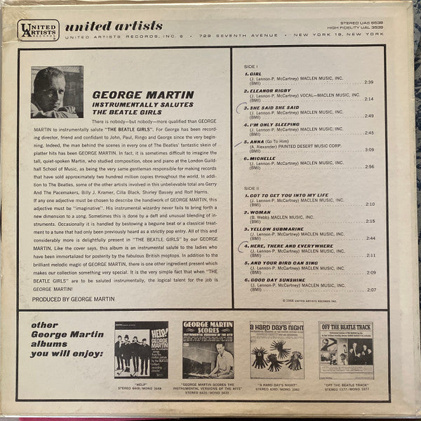 George Martin : George Martin Instrumentally Salutes The Beatle Girls (LP, Album, Mono)