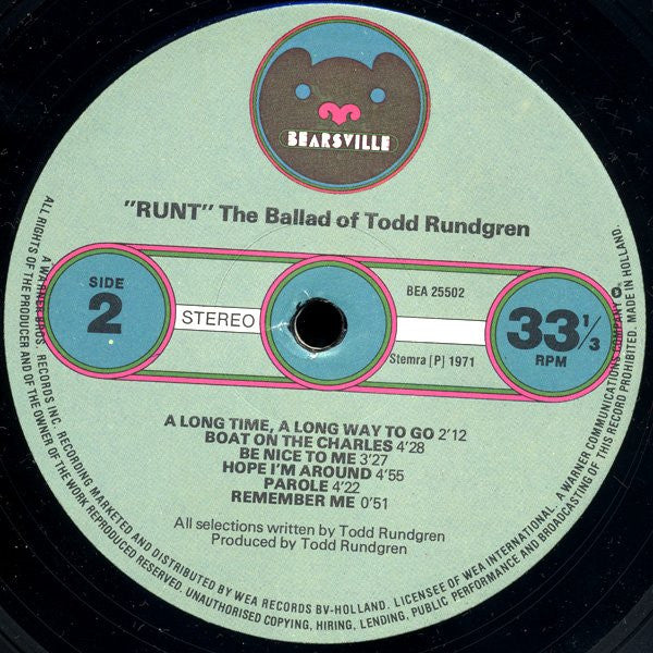Runt.* : The Ballad Of Todd Rundgren (LP, Album, RE)