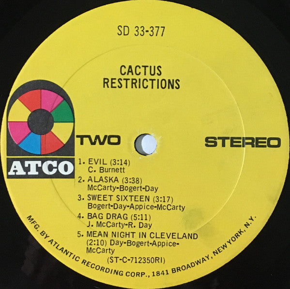 Cactus (3) : Restrictions (LP, Album, Club)