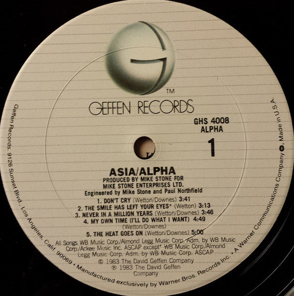 Asia (2) : Alpha (LP, Album, Club)