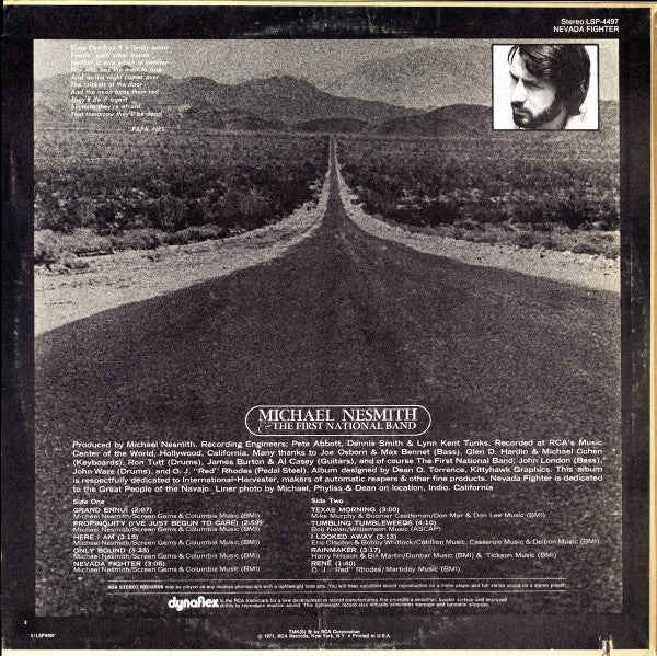 Michael Nesmith & The First National Band : Nevada Fighter (LP, Album, RCA)