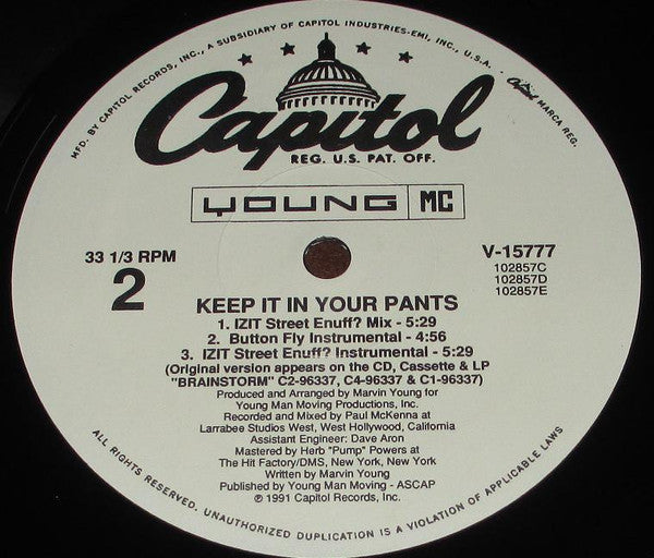 Young MC : Keep It In Your Pants (12", Single)