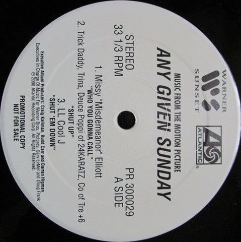 Various : Music From The Motion Picture Any Given Sunday (3xLP, Comp, Promo, Gat)