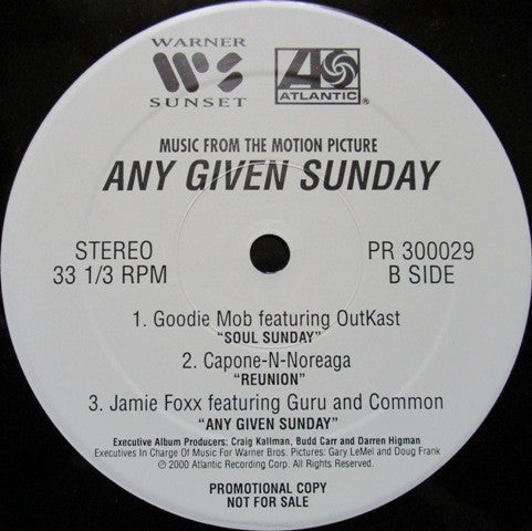 Various : Music From The Motion Picture Any Given Sunday (3xLP, Comp, Promo, Gat)
