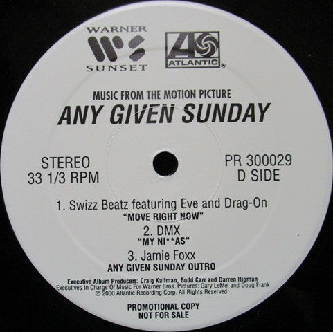 Various : Music From The Motion Picture Any Given Sunday (3xLP, Comp, Promo, Gat)