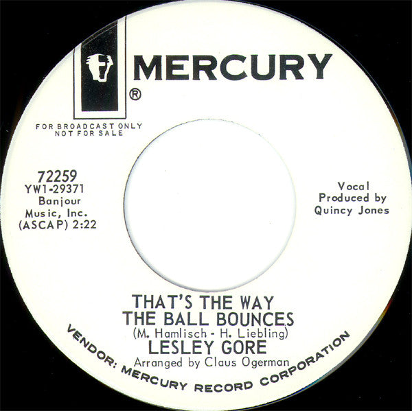 Lesley Gore : **That's The Way Boys Are** / That's The Way The Ball Bounces (7", Single, Promo)