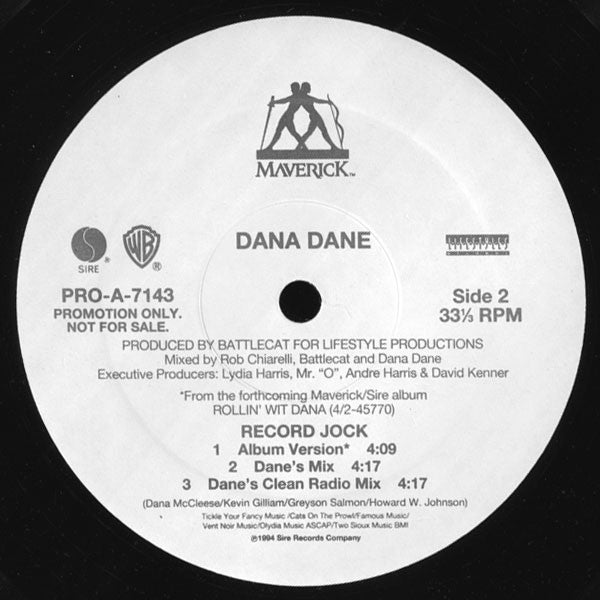 Dana Dane : Record Jock (12", Promo)